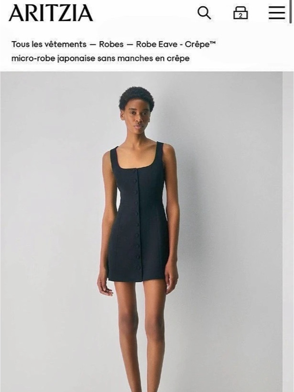 Aritzia Eave Dress Black Mini Dress